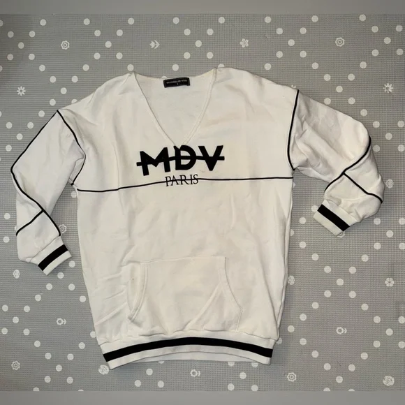 [SOLD] Manière De Voir black v-neck sweatshirt jumper dress size 8 - Picture 2 of 7